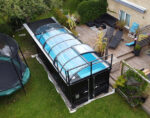 Containerpool 6,11 x 2,5 m, gebrauchsfertig mit Dach, Premium-Paket