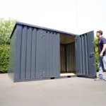 Container 4 x 2 Meter Doppeltür an der Längsseite Anthrazit RAL 7016 – Bild 4