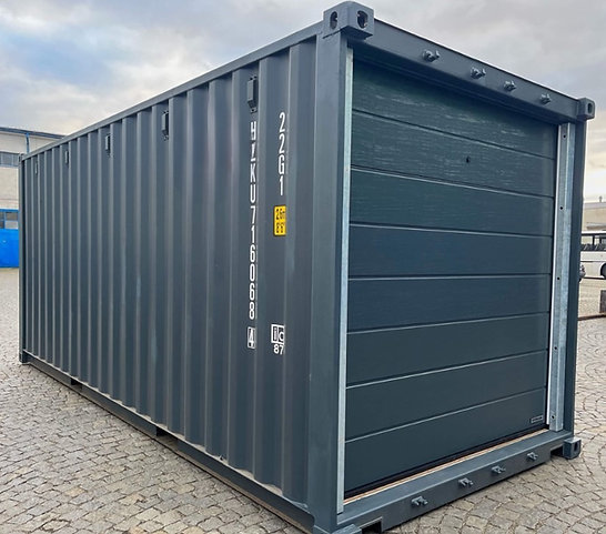20-Fuß-Transportcontainer mit Garagen-Sektionaltoren
