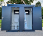 Sanitärcontainer SCDD RAL 7016 Anthrazitgrau | H 2350 x B 2400 x T 1250 mm | 2 Türen | mit Dusche – Bild 4