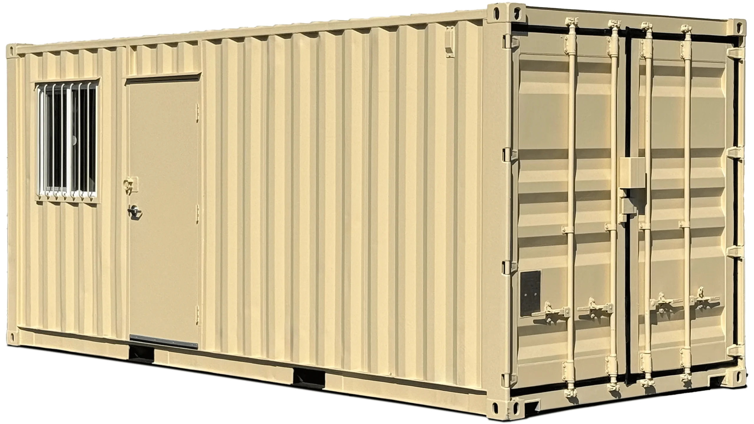 VO1-scaled-1.webp 20-Fuß-Container (generalüberholt), kombiniert als Büro- und Lagercontainer – Bild 1
