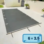 Aluminium-Stangenabdeckung 6,5 x 4 m für Schwimmbecken 6 x 3,5 m, Standard, ANTHRAZITGRAU